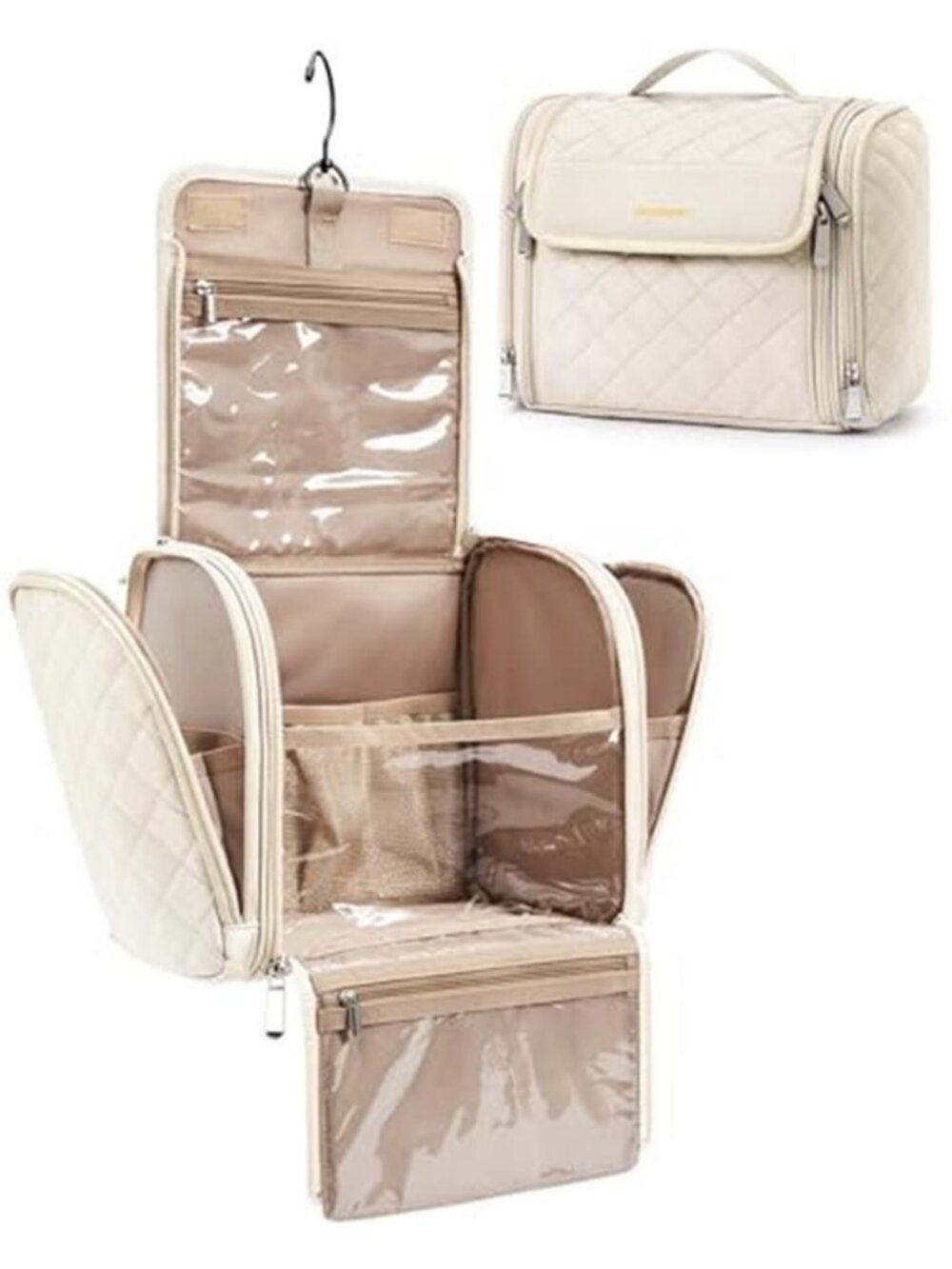 Toiletry Bag Travel Makeup Bag with Hanging Hook, Cosmetic Bag Makeup Organizer